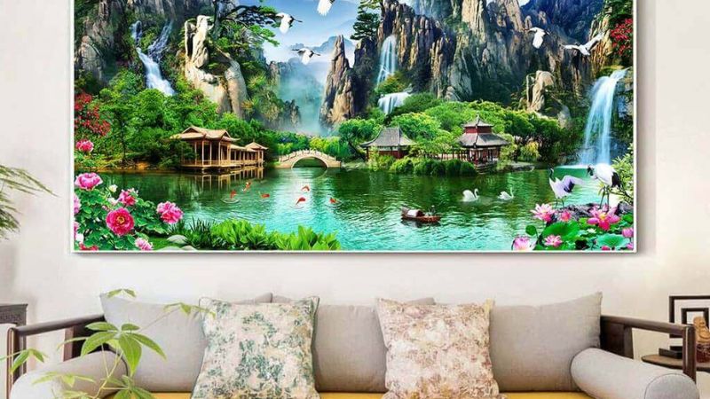 Tranh treo tường 3D còn có tác dụng phong thủy rất lớn, tác động tích cực đến môi trường xung quanh